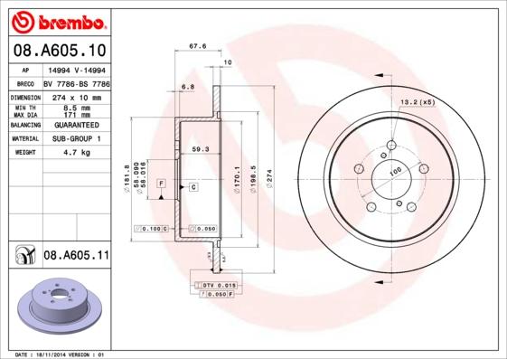 AP 14994 - Тормозной диск autospares.lv