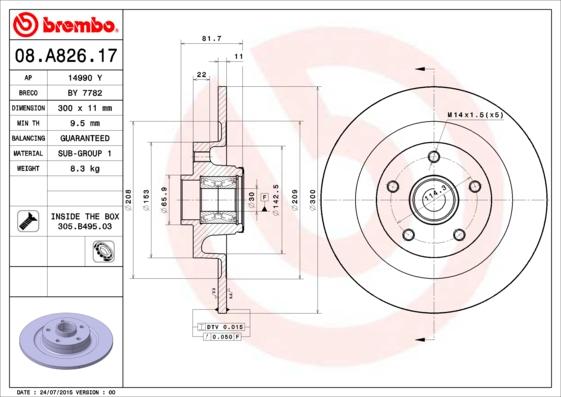 AP 14990 Y - Тормозной диск autospares.lv