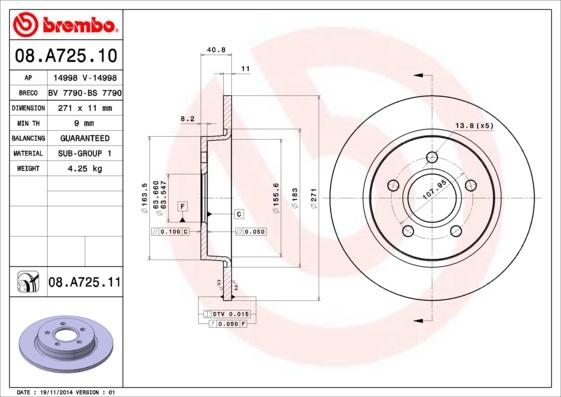 AP 14998 V - Тормозной диск autospares.lv