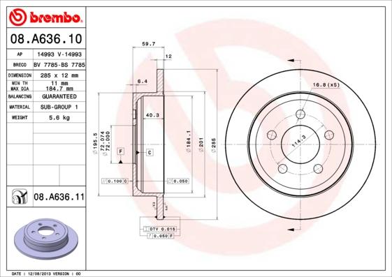 AP 14993 - Тормозной диск autospares.lv