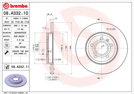 AP 14954 - Тормозной диск autospares.lv