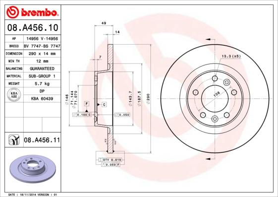 AP 14956 - Тормозной диск autospares.lv