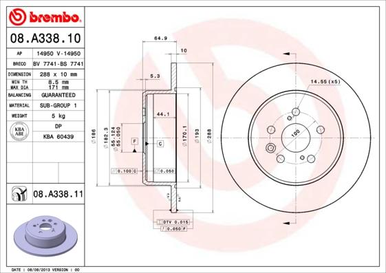 AP 14950 V - Тормозной диск autospares.lv