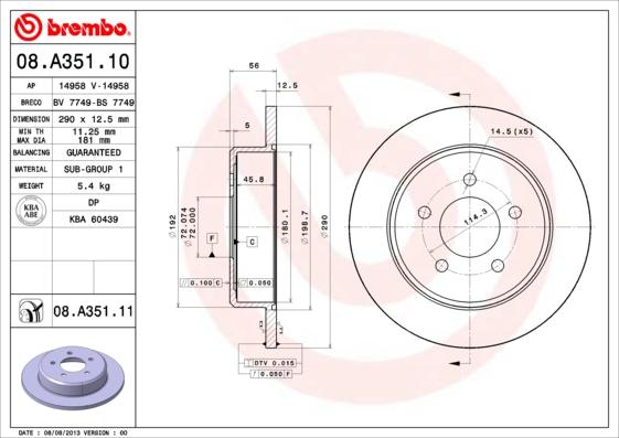 AP 14958 - Тормозной диск autospares.lv