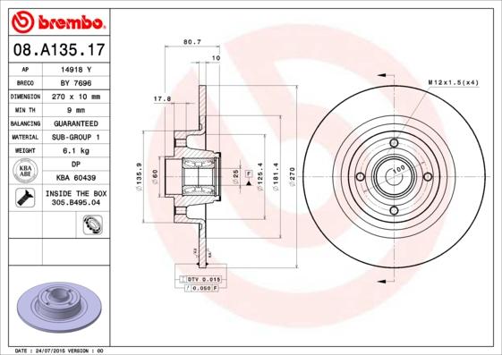 AP 14918 Y - Тормозной диск autospares.lv