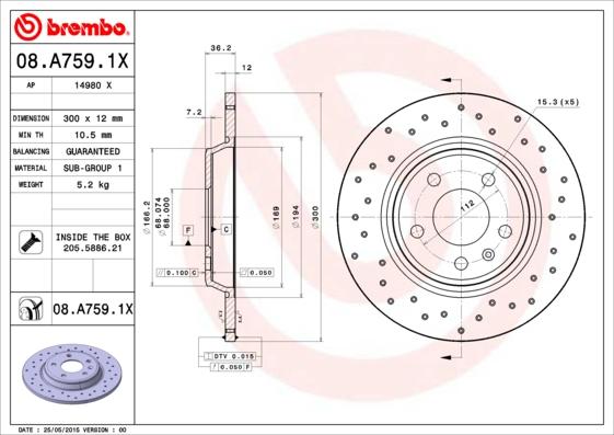 AP 14980 X - Тормозной диск autospares.lv