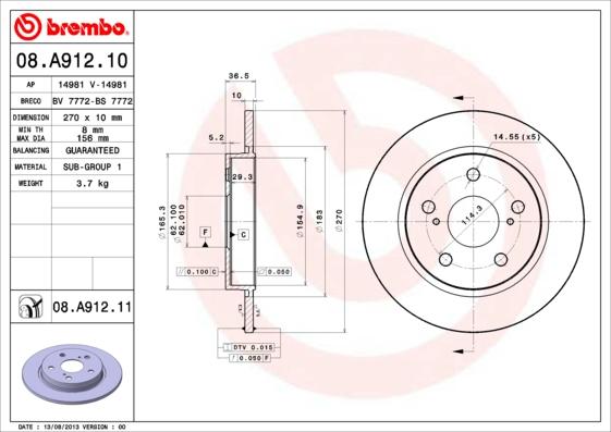 AP 14981 - Тормозной диск autospares.lv