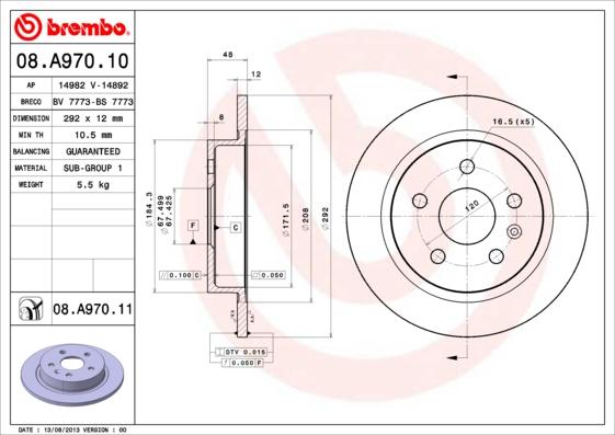 AP 14982 - Тормозной диск autospares.lv