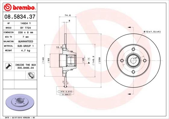 AP 14934 Y - Тормозной диск autospares.lv