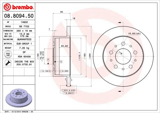 AP 14932 - Тормозной диск autospares.lv