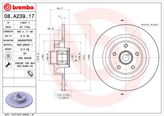 AP 14937 Y - Тормозной диск autospares.lv