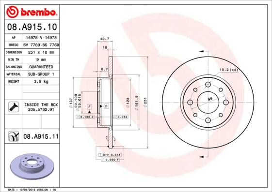 AP 14978 V - Тормозной диск autospares.lv