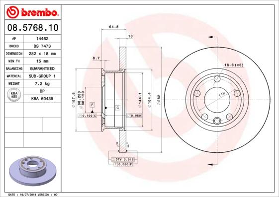 AP 14462 - Тормозной диск autospares.lv