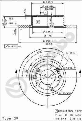 AP 14412 - Тормозной диск autospares.lv