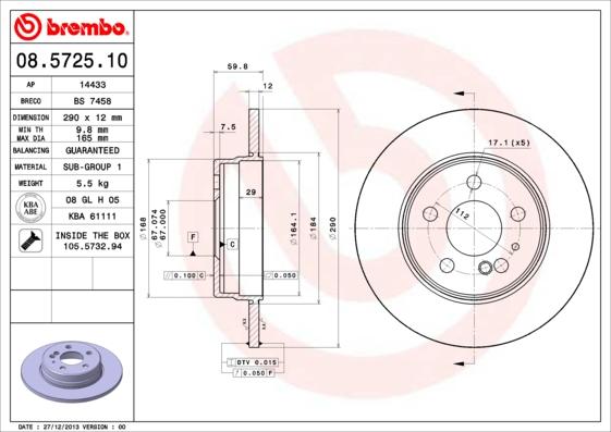 AP 14433 - Тормозной диск autospares.lv