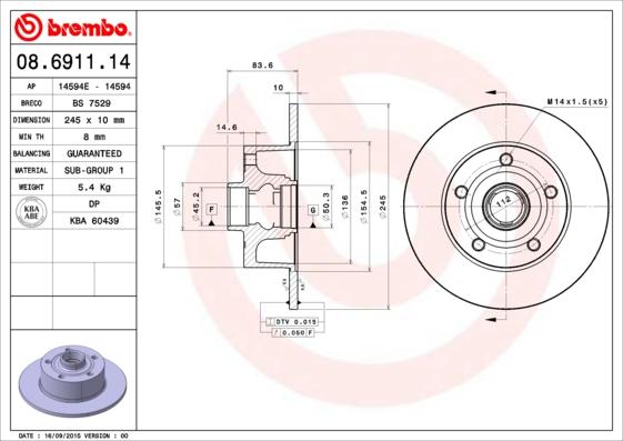 AP 14594 E - Тормозной диск autospares.lv