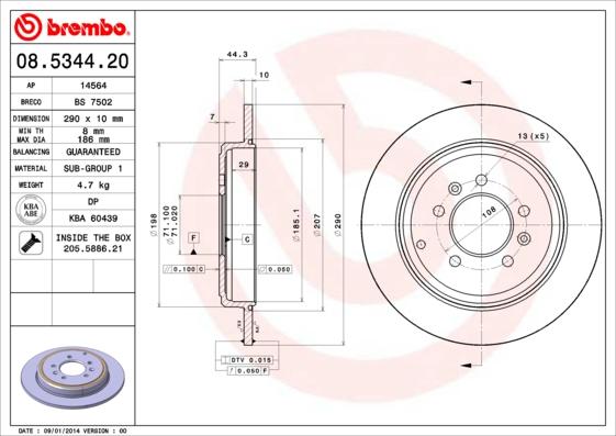 AP 14564 - Тормозной диск autospares.lv