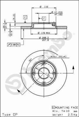 AP 14507 - Тормозной диск autospares.lv