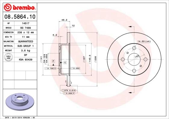 AP 14517 - Тормозной диск autospares.lv