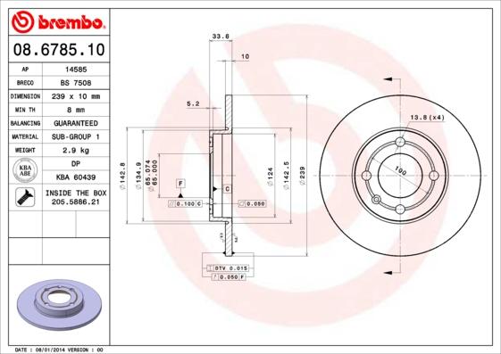 AP 14585 - Тормозной диск autospares.lv