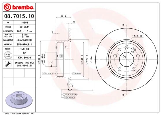 AP 14658 - Тормозной диск autospares.lv