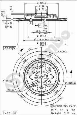 AP 14608 - Тормозной диск autospares.lv