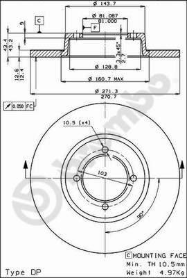 AP 14097 - Тормозной диск autospares.lv