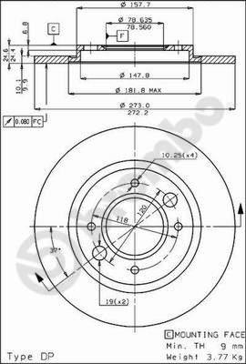 AP 14047 - Тормозной диск autospares.lv