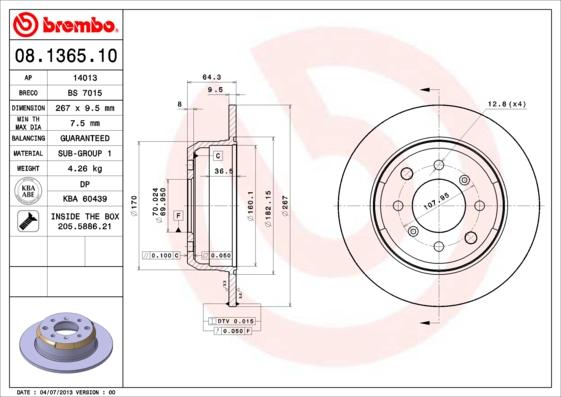 AP 14013 - Тормозной диск autospares.lv