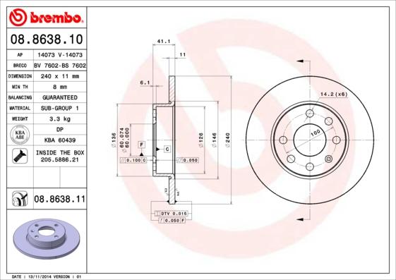 AP 14073 - Тормозной диск autospares.lv