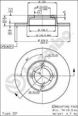 AP 14119 - Тормозной диск autospares.lv