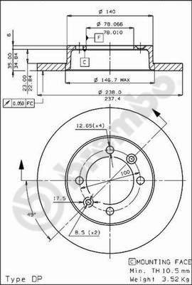 AP 14114 - Тормозной диск autospares.lv