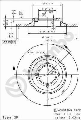 AP 14110 - Тормозной диск autospares.lv