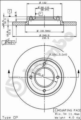 AP 14130 - Тормозной диск autospares.lv