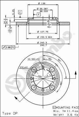 AP 14122 - Тормозной диск autospares.lv