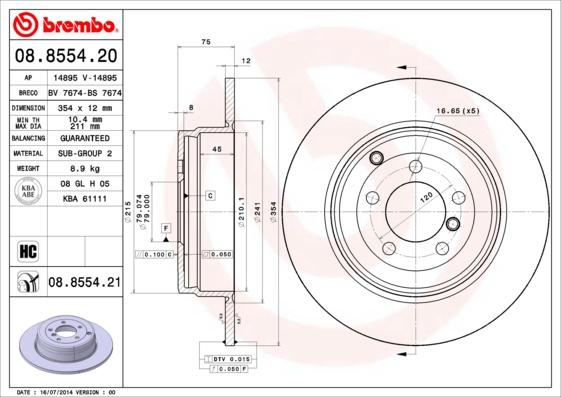 AP 14895 - Тормозной диск autospares.lv