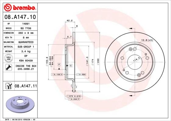 AP 14891 - Тормозной диск autospares.lv