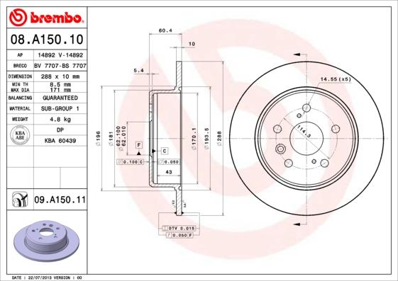 AP 14892 - Тормозной диск autospares.lv