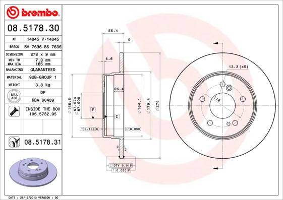 AP 14845 V - Тормозной диск autospares.lv