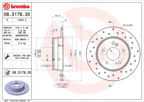 AP 14845 X - Тормозной диск autospares.lv