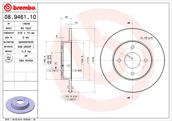 AP 14846 - Тормозной диск autospares.lv