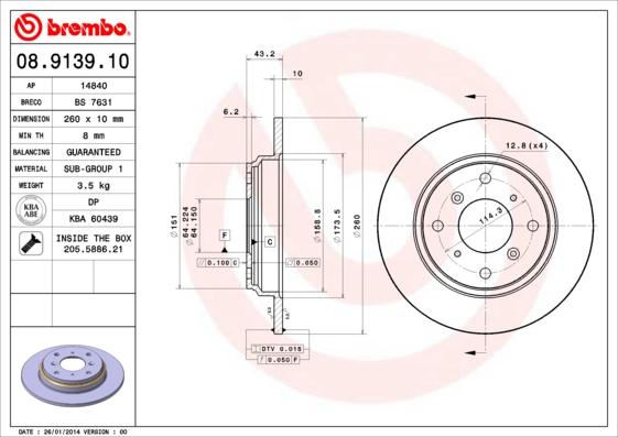 AP 14840 - Тормозной диск autospares.lv