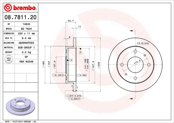 AP 14843 - Тормозной диск autospares.lv