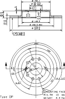 AP 14853 V - Тормозной диск autospares.lv