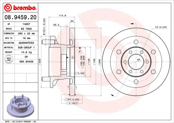 AP 14857 - Тормозной диск autospares.lv