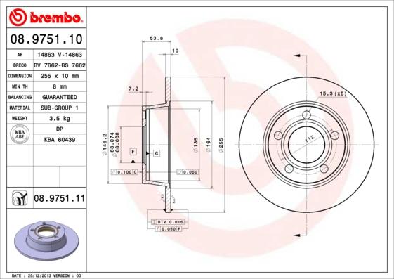 AP 14863 - Тормозной диск autospares.lv