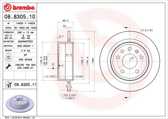 AP 14805 - Тормозной диск autospares.lv