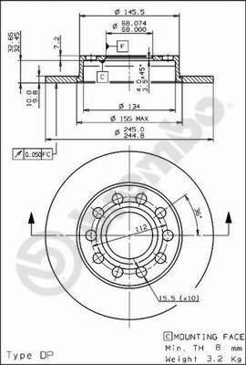 AP 14839 V - Тормозной диск autospares.lv