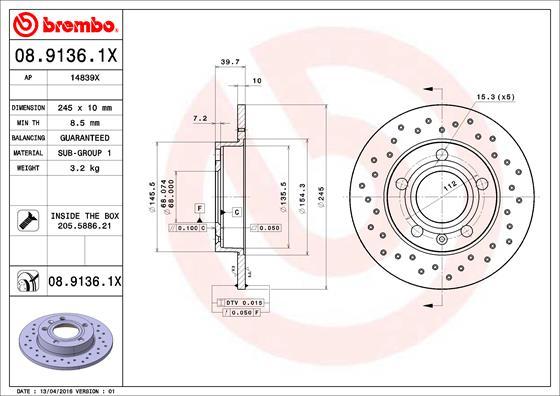 AP 14839 X - Тормозной диск autospares.lv