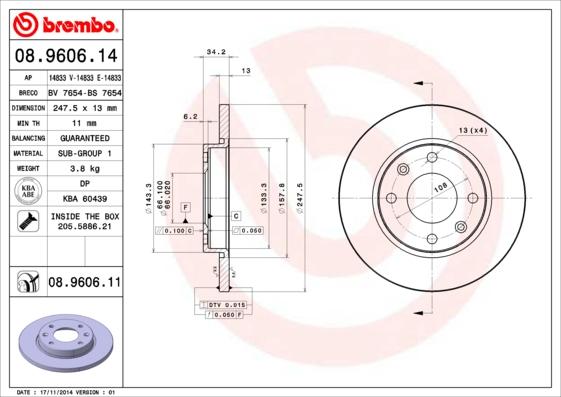 AP 14833 E - Тормозной диск autospares.lv